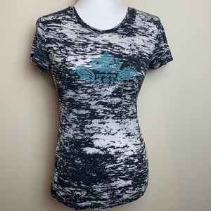 PRANA logo burn out yoga tee